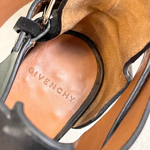 Givenchy Corinne Women's Leather Suede Gladiator Platform Wedge Heels Size 8 - Picture 13 of 15
